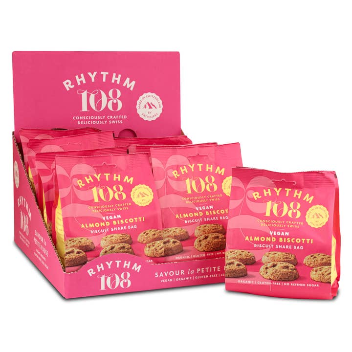Rhythm108 – Engroshandel Cookie – Vegansk mandel Biscotti Del taske 135g