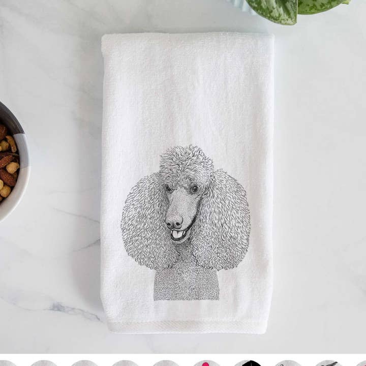 Uncle Tucker the Poodle Hand Towel for wholesale by Inkopious