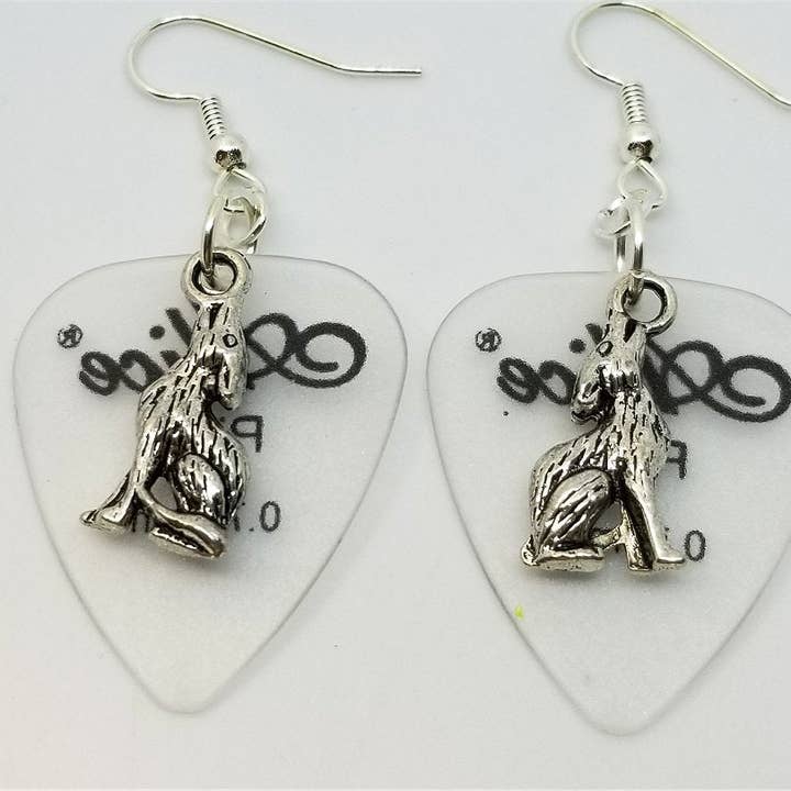 Simply Raevyn - Wholesale Dangle Earrings - Wolf Charm Guitar Pick Earrings25