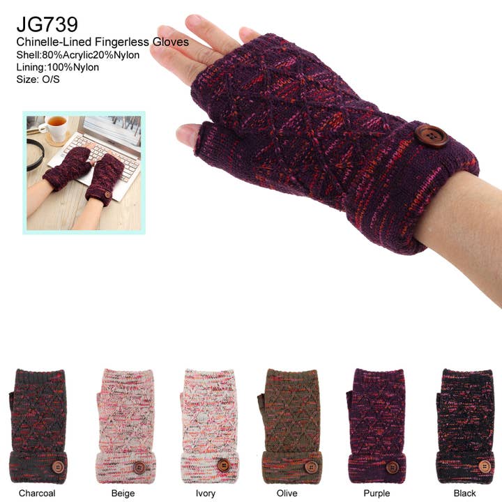 JG739 - One Dozen Ladies Handwarmer Gloves for wholesale by Jasper Trading LLC
