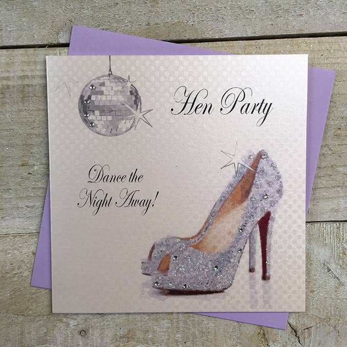 Hen Party - Silver Shoe (PD24) for wholesale by White Cotton Cards