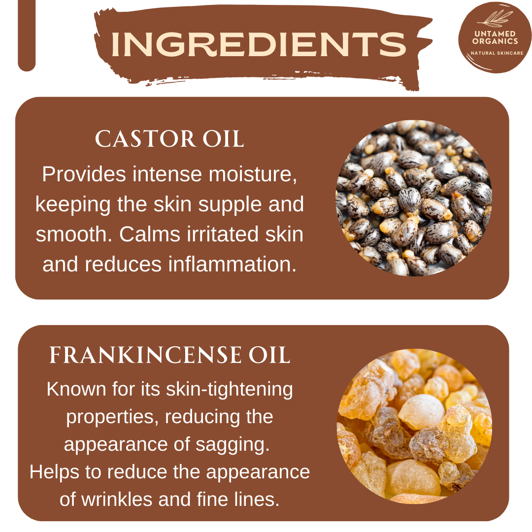 Untamed Organics - Wholesale Facial Oil - Organic Castor & Frankincense Oil Roller 10 mL Glass Bottle3