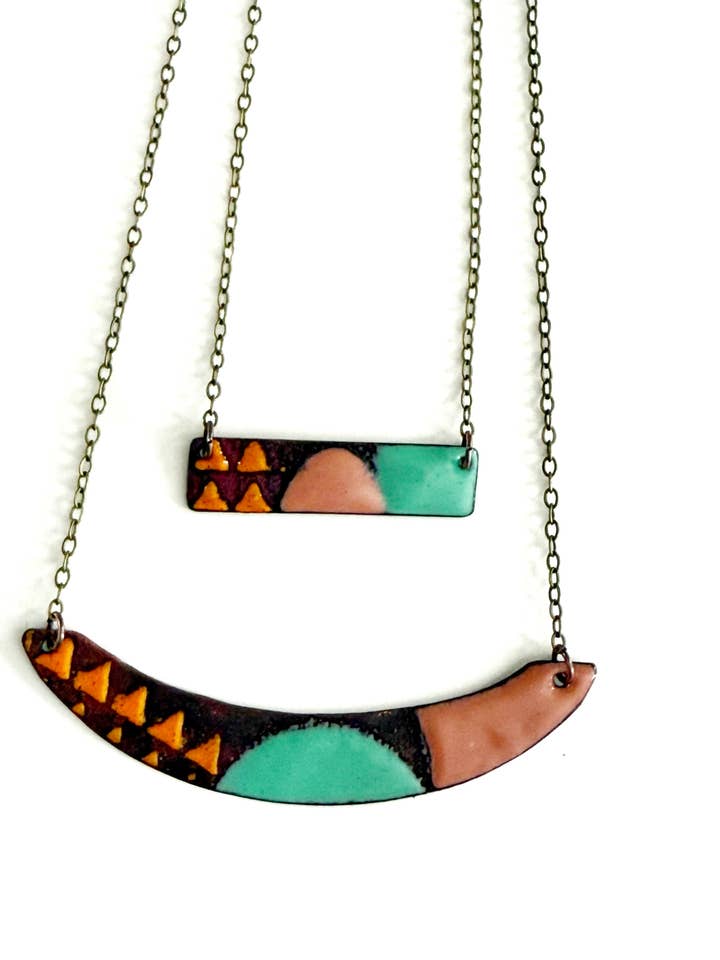 Large or Small Colorful Abstract Necklace- Choose a size for wholesale by Courtney Fischer Jewelry