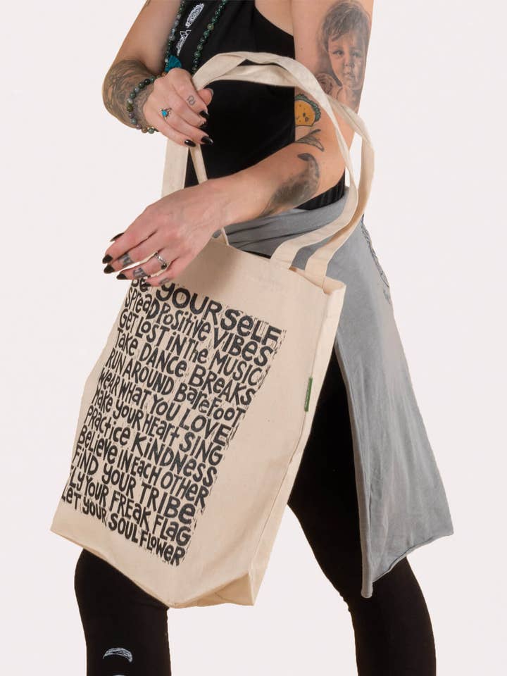 Borsa Eco Soul Flower Manifesto - Borse Organiche per la vendita all'ingrosso da parte di Soul Flower