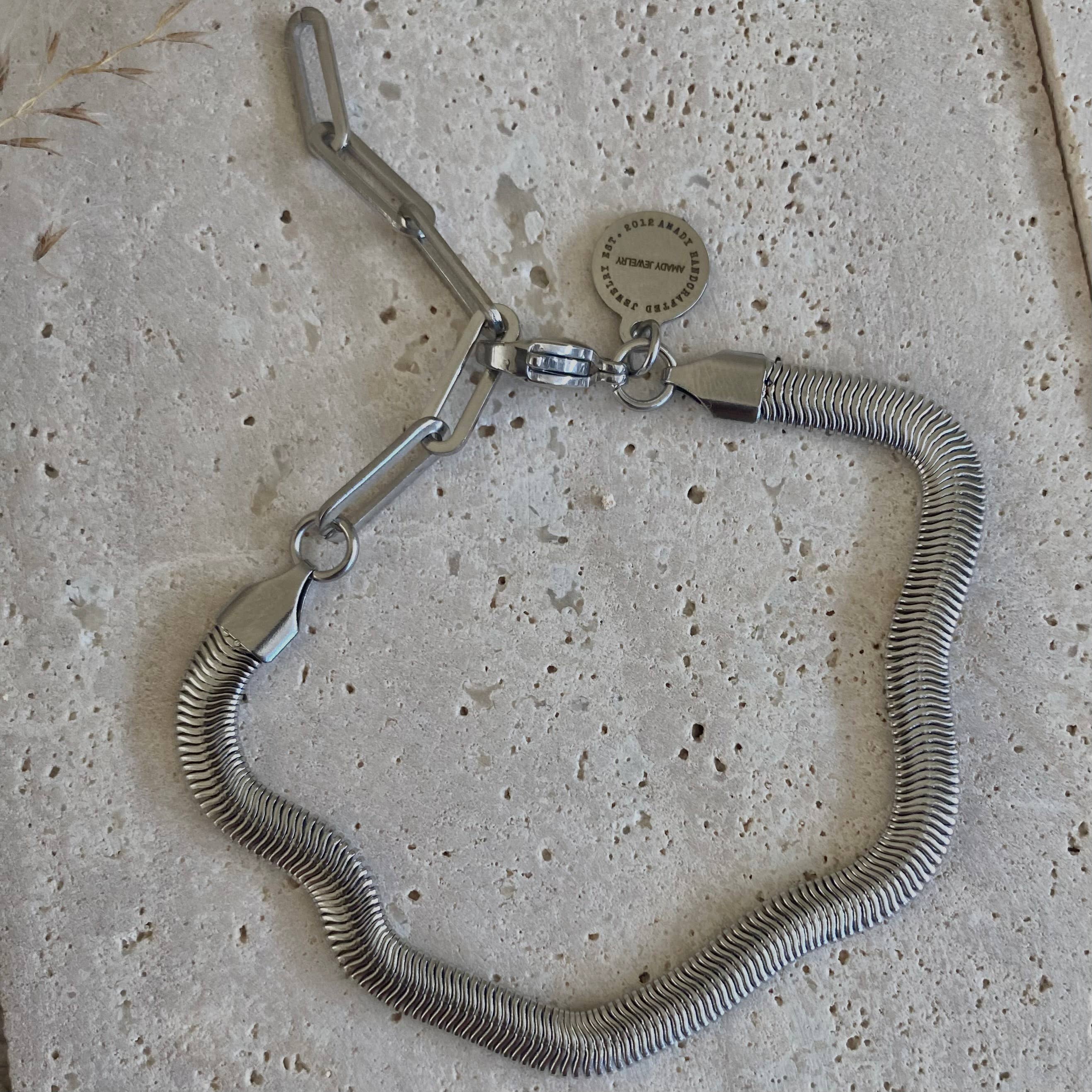 Amady Jewelry - Wholesale Link & Chain Bracelet - Silver Bracelet Herringbone Snake chain stainless steel 316L4