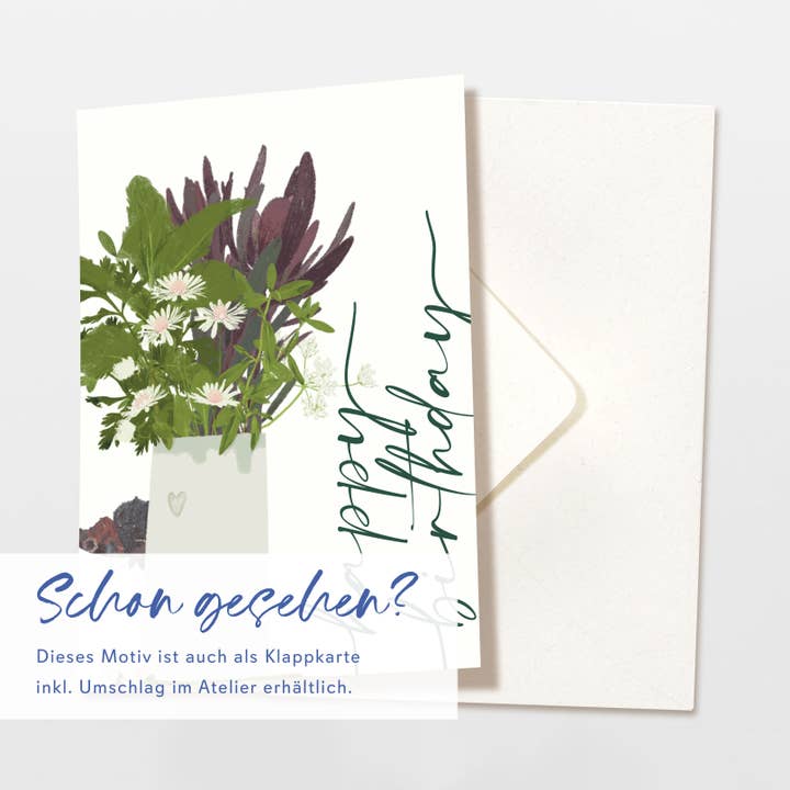 Wildblumen Atelier – wholesale Födelsedagskort – Grattiskort födelsedag med blomvas och fjäril, FSC-certifierat3