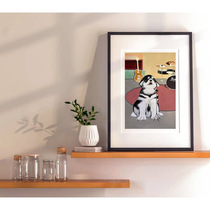 Pawssionate Art - Wholesale Art Print - Singing Husky Art Print, Cute Dog Wall Art2