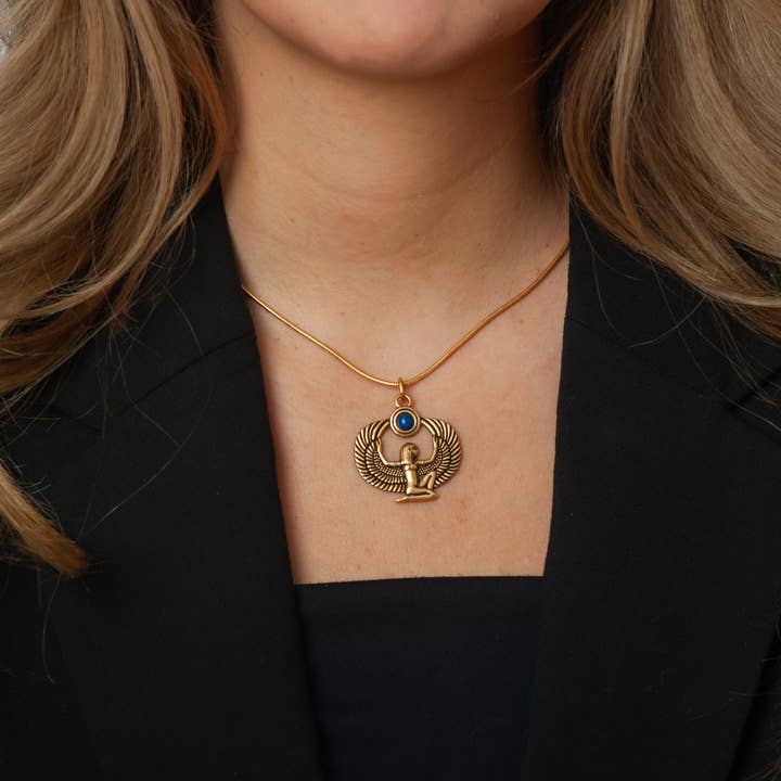 Discoveries, Inc. - Wholesale Pendant/Charm Necklace - Isis Pendant Necklace with Lapis - Egyptian Goddess6