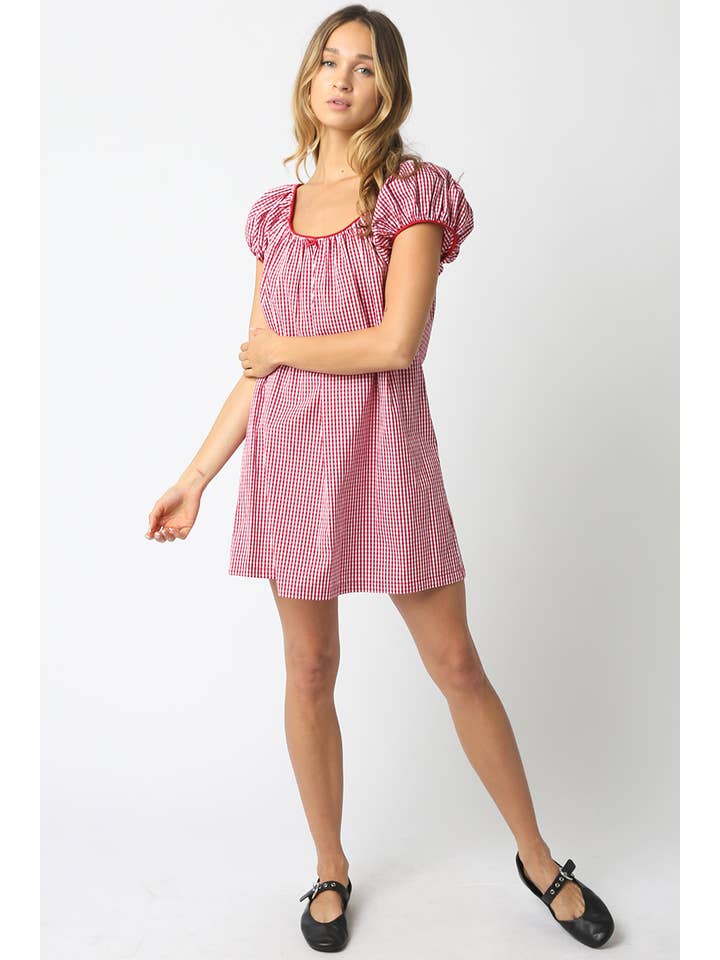 Olivaceous - Vente Robe – femme - Robe Mini à Carreaux Harper3