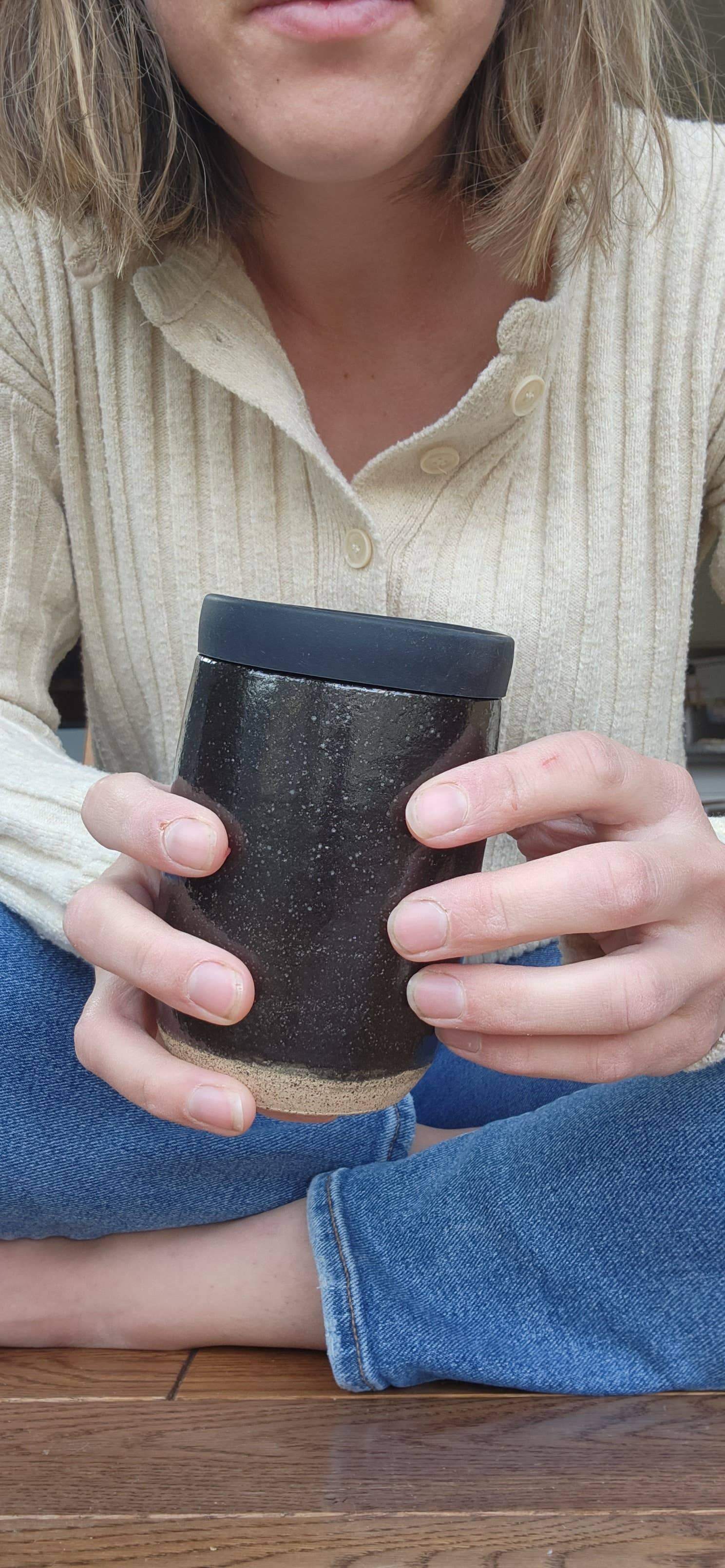 Tactile Earth - Wholesale Insulated mug/tumbler - Classic Ceramic Travel Tumbler: Charcoal Black0