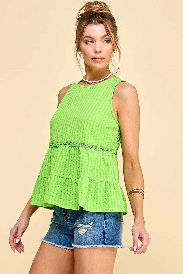 Heart & Hips - Wholesale Blouse - Women's - WK50480 - BABYDOLL TIER BUBLLE WOVEN TOP WITH TIE BACK7