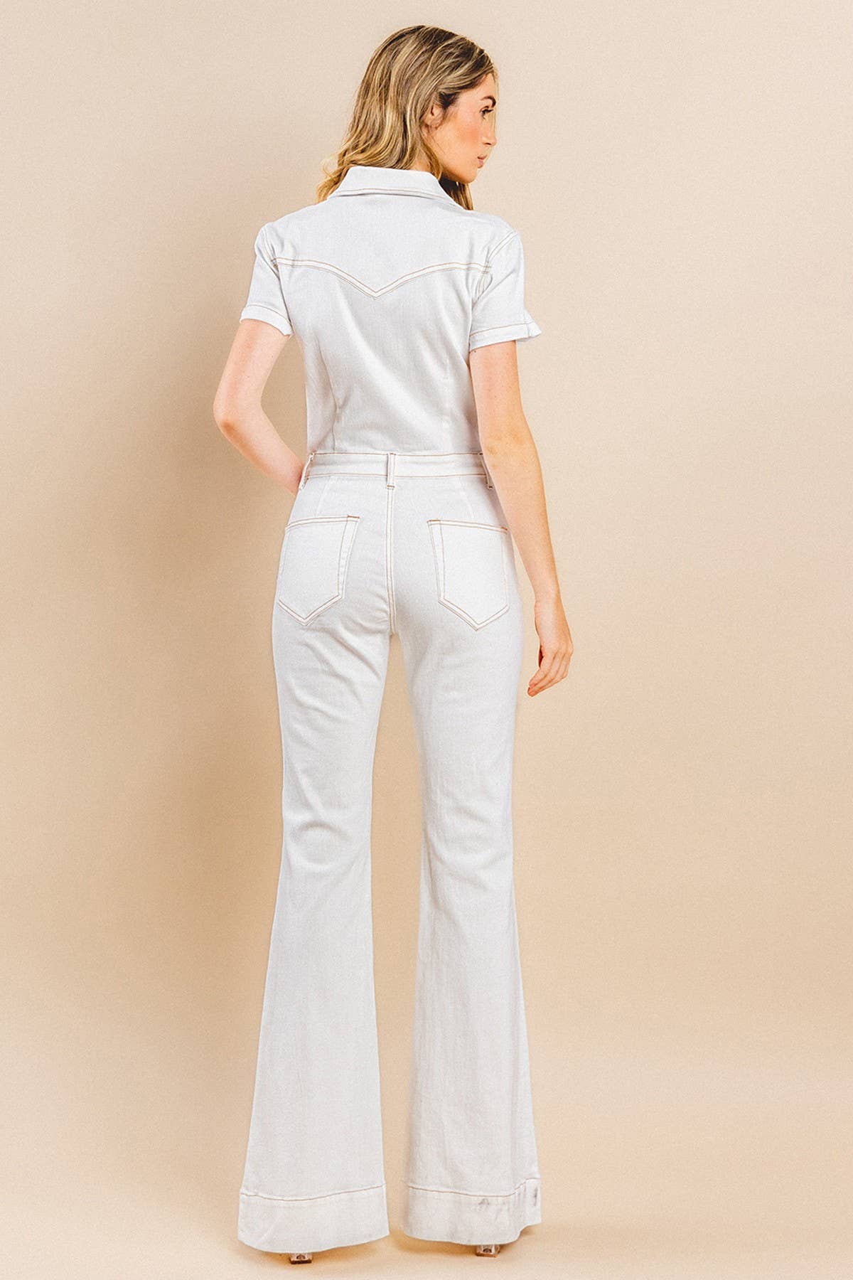 WISTERIA LANE - Wholesale Jumpsuit - Women's - BELLBOTTOM DENIM JUMPSUIT - 4330 LIGHT DEN  7