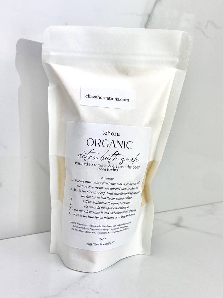 Organic Detox Bath Soak - 16 oz for wholesale by chazah creations, LLC