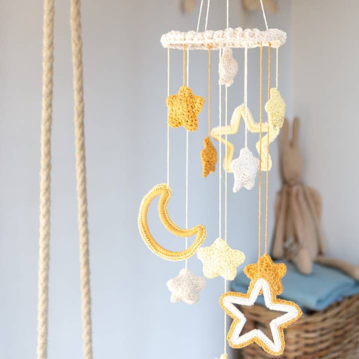 DIY Crochet Kit Mobile with Stars Kailua Almond for wholesale by Hoooked Yarns