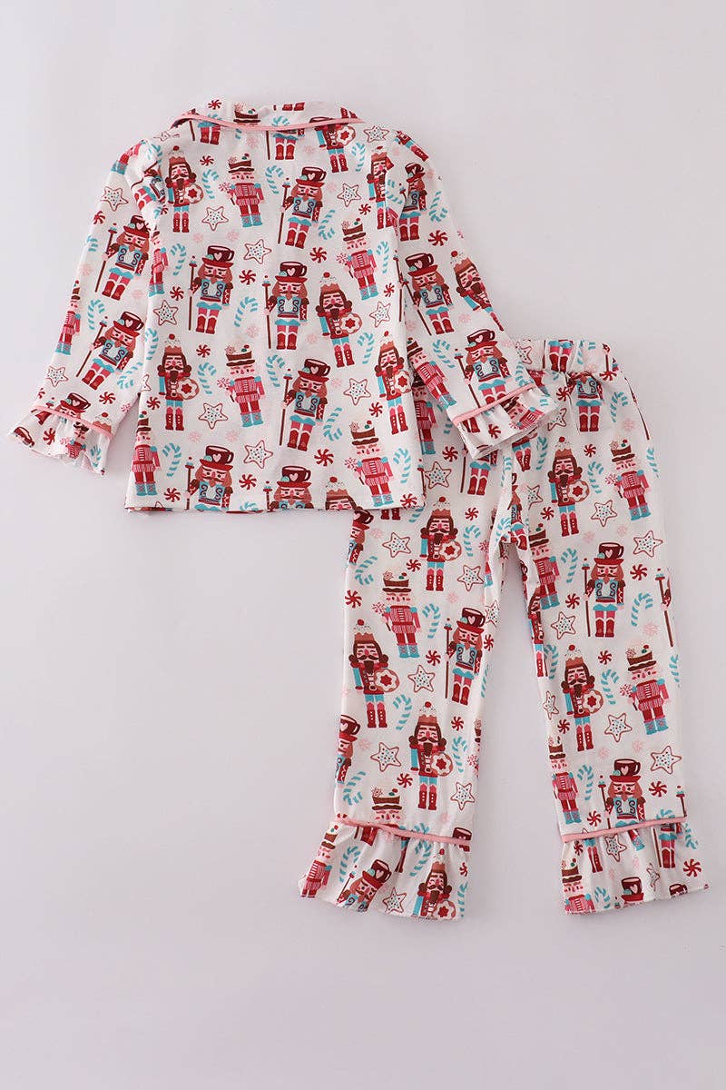 Mom & Co. - Wholesale Sleepwear Set - Kids - Christmas nutcracker print ruffle pajamas set4