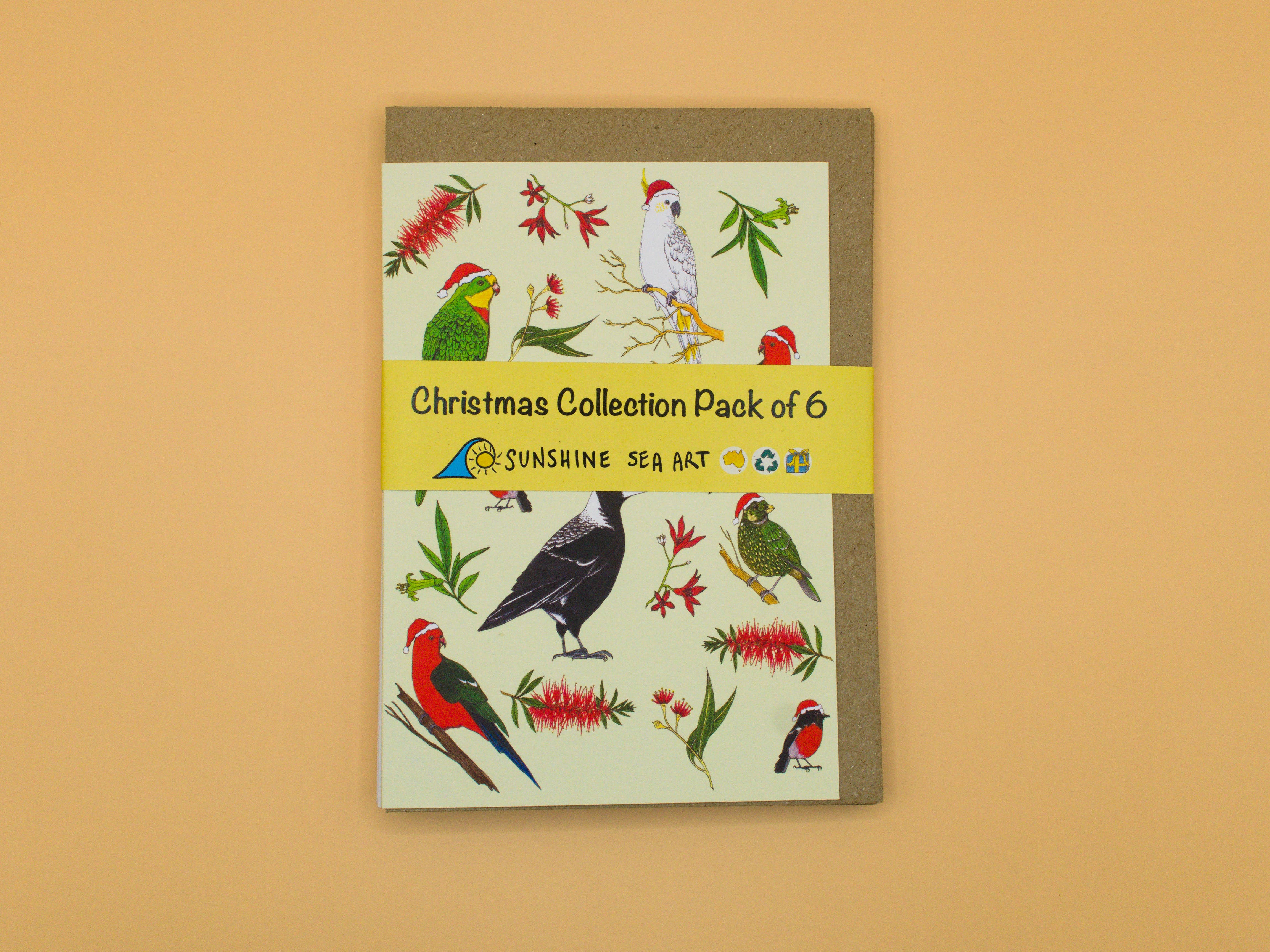 Sunshine Sea Art – Engroshandel Julekort – Julesamling Sæt med 6 Australske Julekort5