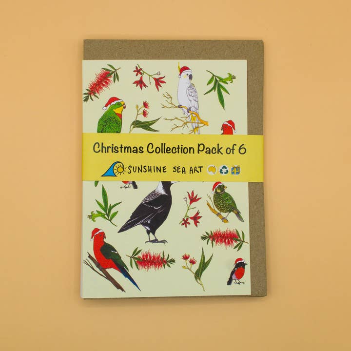 Sunshine Sea Art – Engroshandel Julekort – Julesamling Sæt med 6 Australske Julekort5