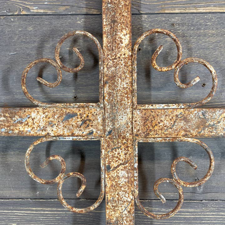 My Amigos Imports - Wholesale Wall Cross - Solera Iron Wall Cross-WH-Distressed Metal-26x34-Solera-$24