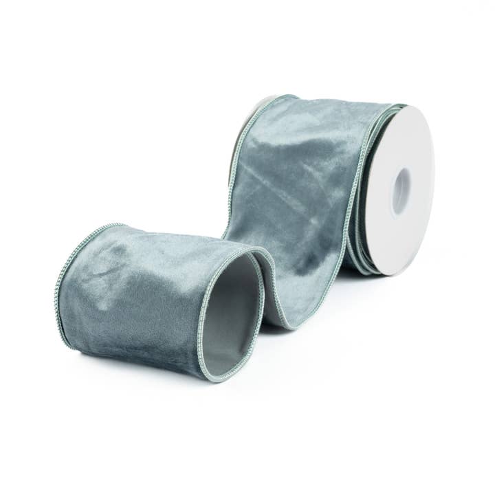 Mills Floral Company - Wholesale Ribbon - Gift Wrapping - Velvet Ribbon 4" X 10 Yd - Ocean