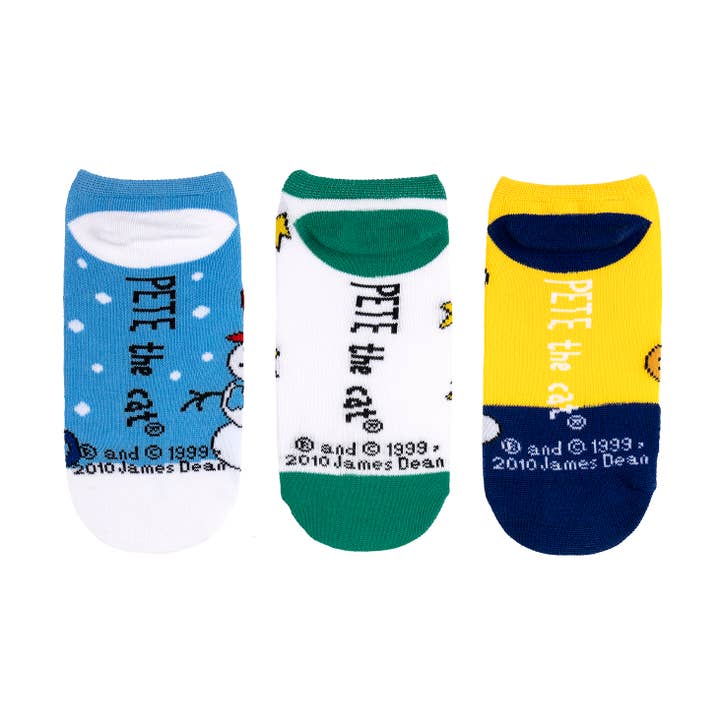 Everything Legwear - Wholesale Socks - Kids - Pete the Cat Kids Christmas 3 Pair Pack Lowcut Socks