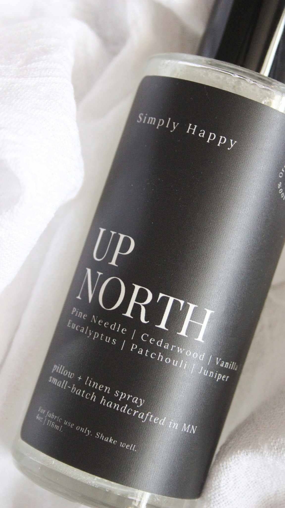 Simply Happy - Wholesale Linen Spray - Up North | Organic Pillow + Linen Spray1
