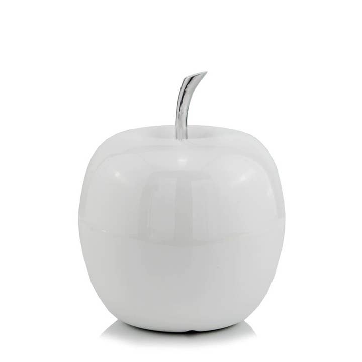 Modern Day Accents - Wholesale Decorative Tabletop Object - Manzana Blanco MED White Apple
