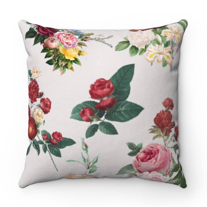 Vintage Classic Flowers Square Pillow for wholesale by Random Pieces of 8