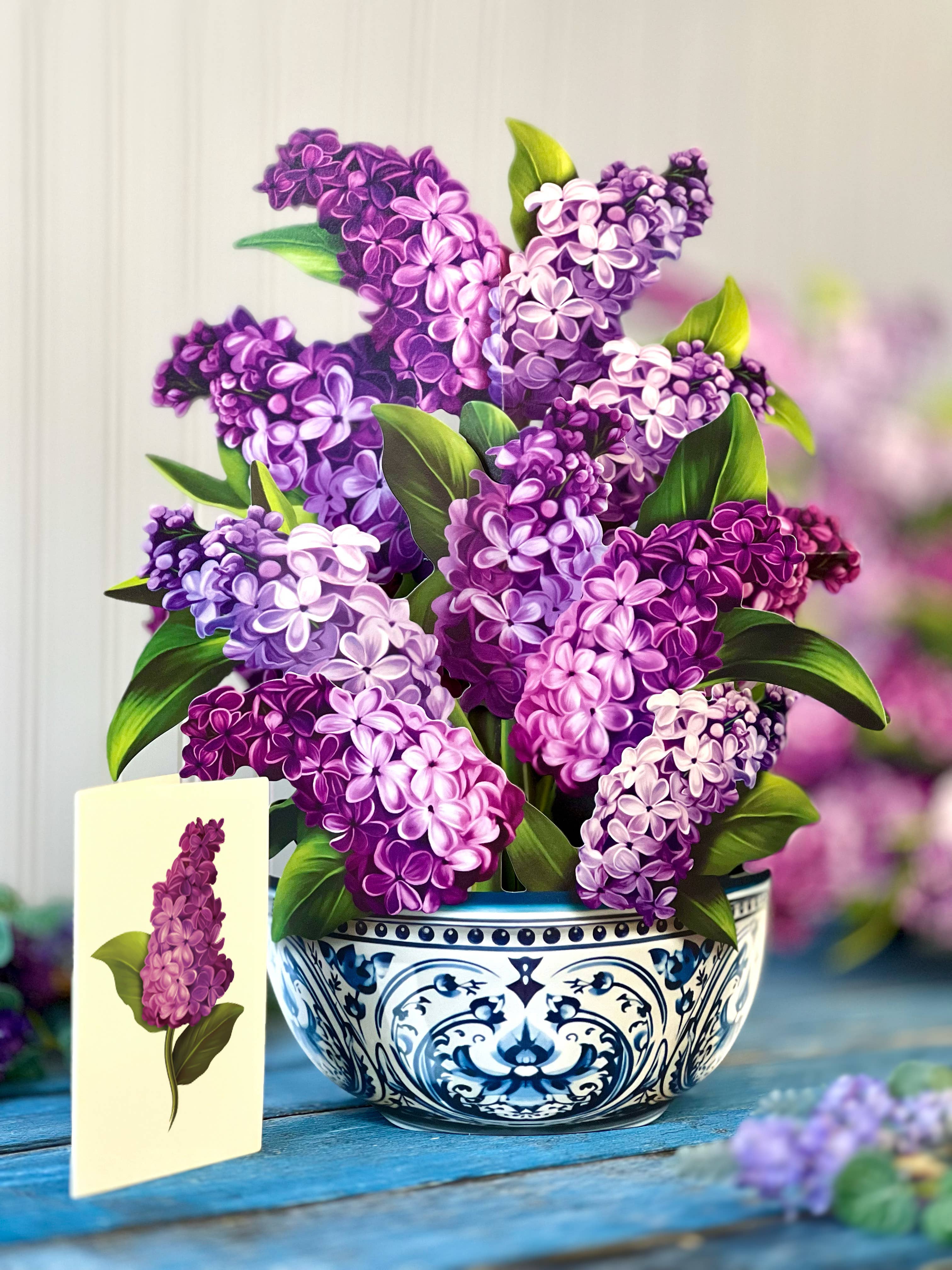 FreshCut Paper LLC - Wholesale Everyday Greeting Card - Garden Lilacs (8 Pop-up Greeting Cards)1