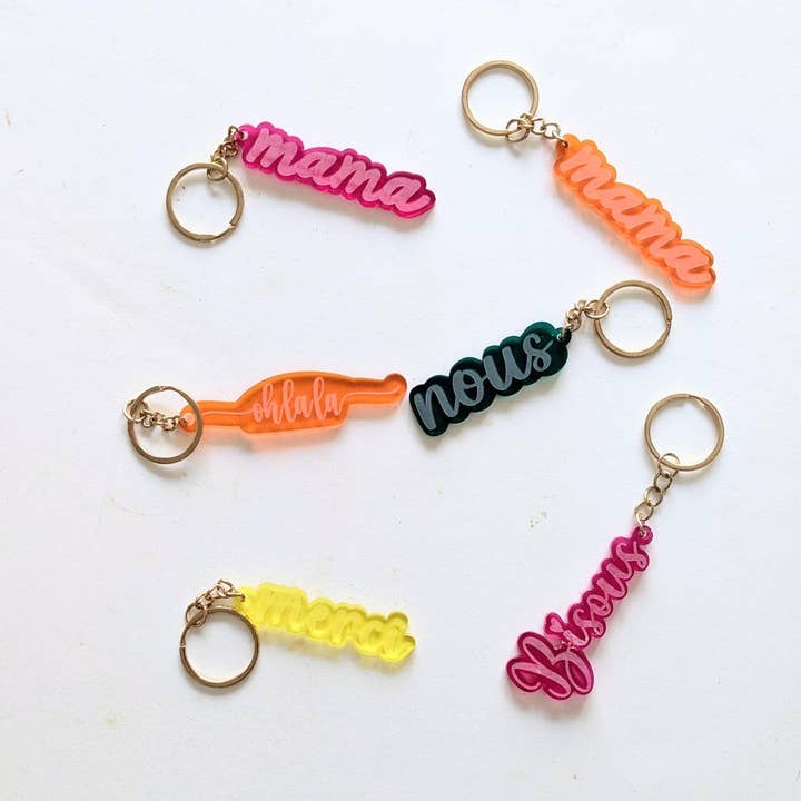 Plexiglass keychain with a message – Symbolic gift | Little for wholesale by Honorine&Jean