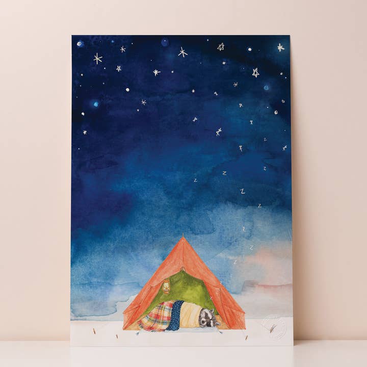 Mister Peebles – Impressão artística por atacado – Estampa Dormindo Sob as Estrelas