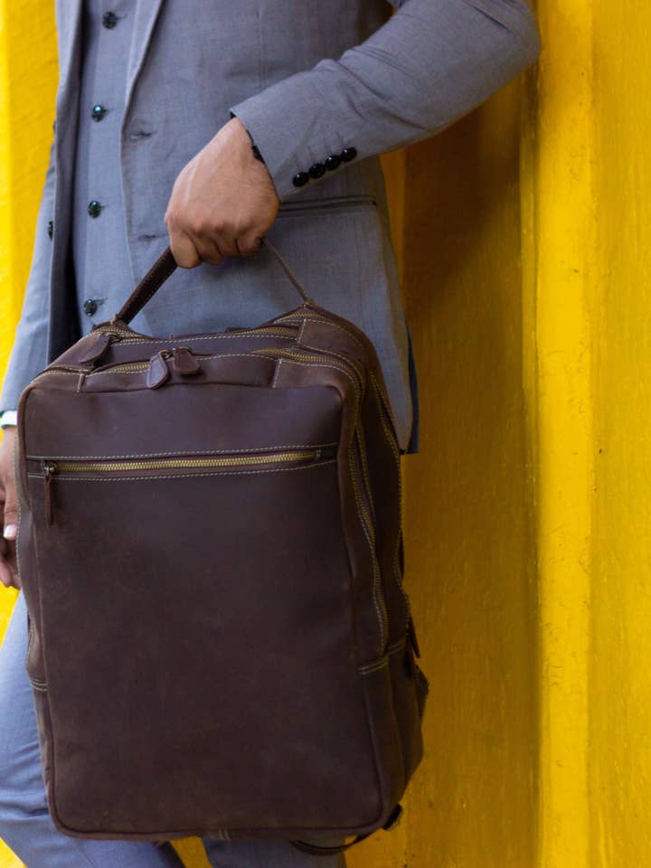 Lepcha Vintage Leather Backpack for wholesale by Dotch Leather