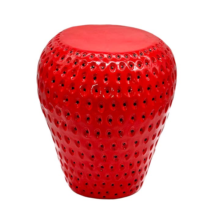 Galt International Company - Wholesale Stool - Red Strawberry Stool Polyresin Side Table 18"4