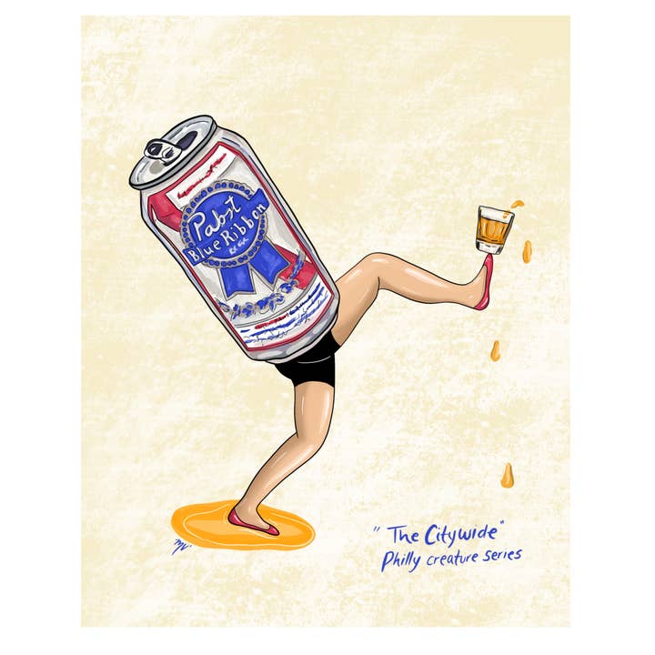 Impresión giclée de Philly Creature City para venta al por mayor de Madison Vermilya Art