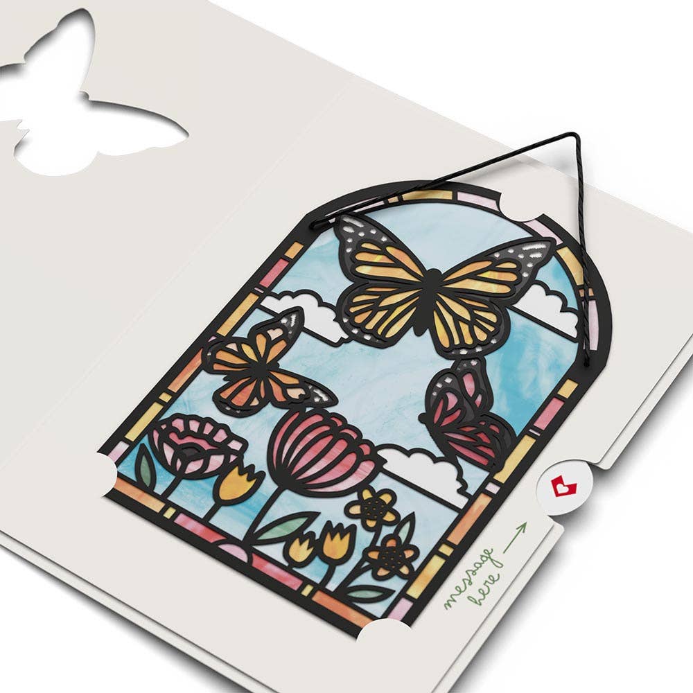 Lovepop Cards - Wholesale Love Card - You Are So Loved Butterflies Suncatcher Card 5x7" (-40%)6