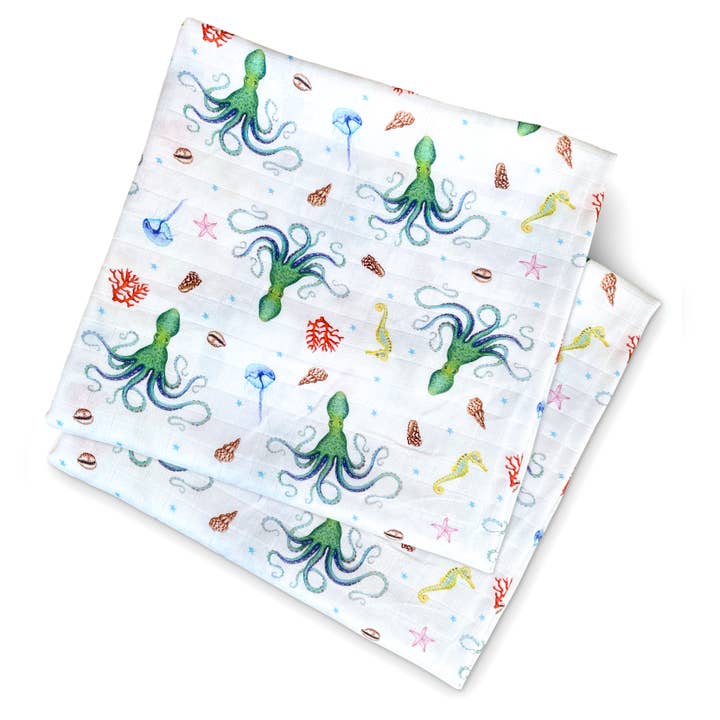 2-pack mousseline babyswaddles octopus - 60 cm voor wholesale door World of Mies