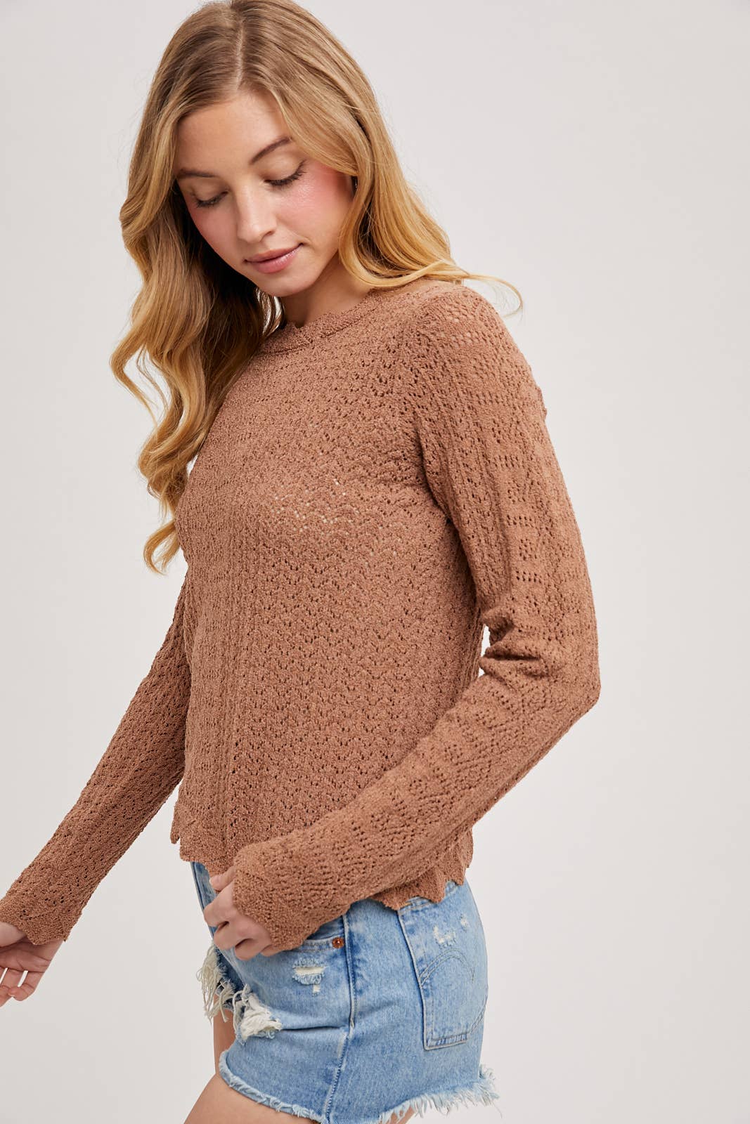 Bluivy - Vente Haut en maille – femme - TOP EN MAILLE POINTELLE SANS DOUBLURE6