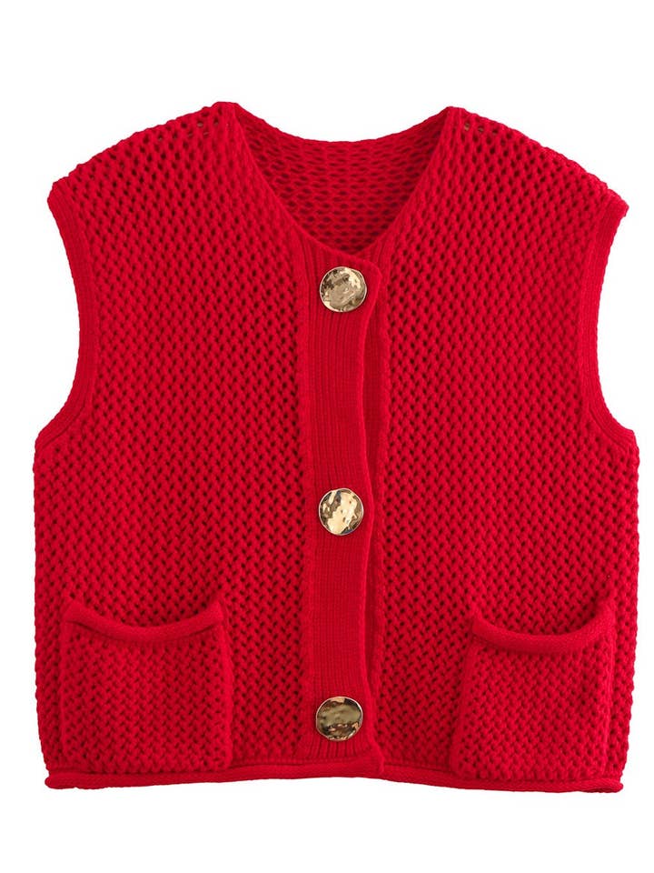Knit sweater vest for wholesale by Miss Sparkling
