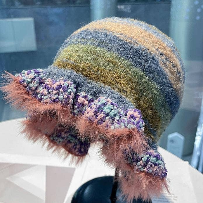 MKS America - Wholesale Bucket Hat - Women's - Boho Colorful Crochet Bucket Hat Travel9