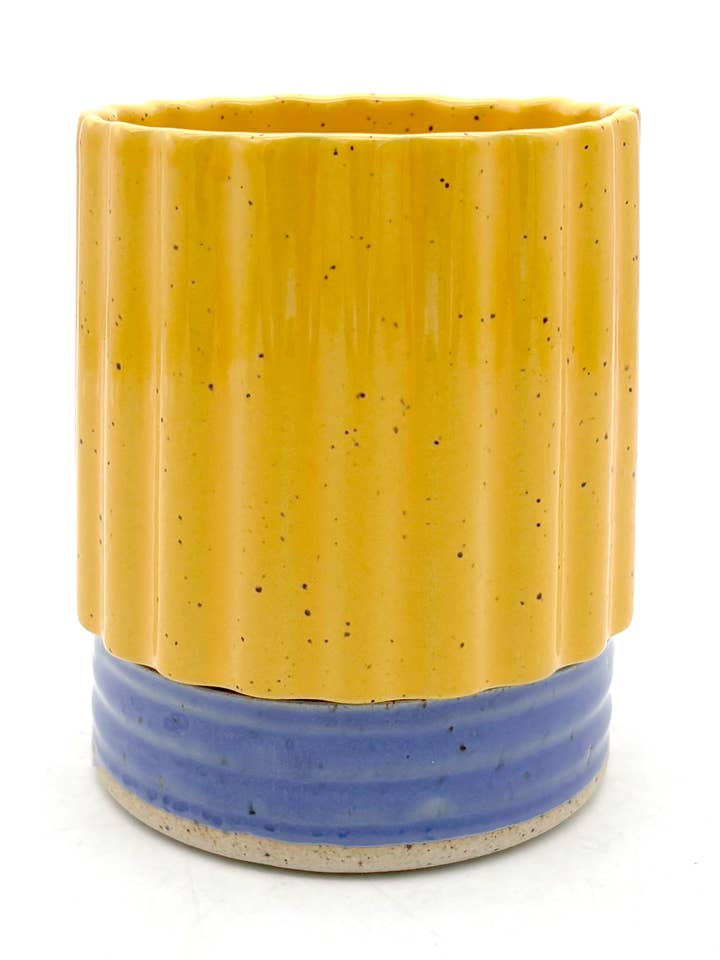 Mini Planter with Drainage in Yellow Indigo for wholesale by KEENE GOODS