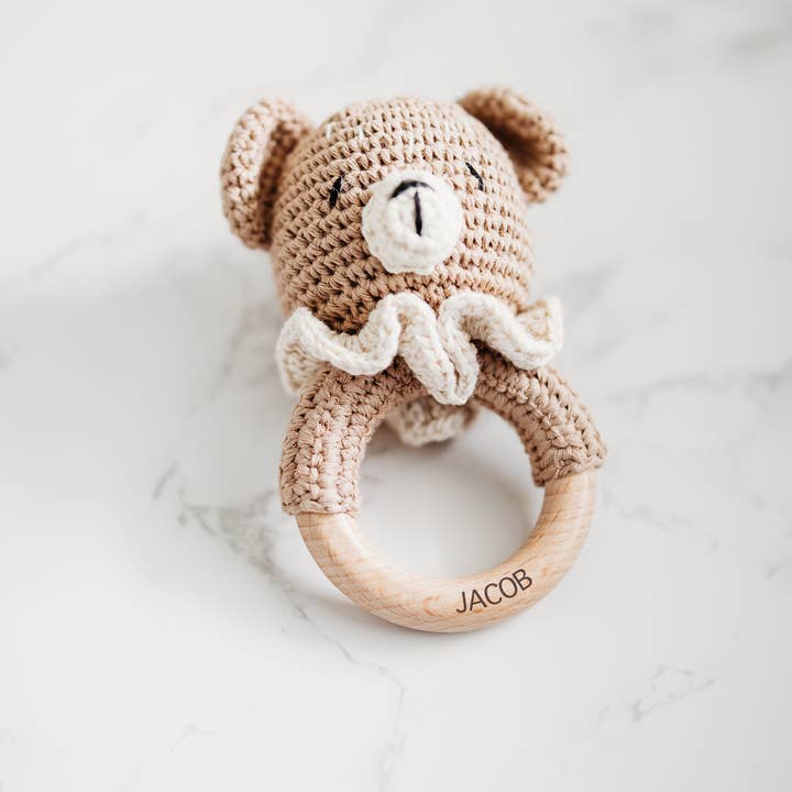 Grow With Me Baby Co - Wholesale Handheld Rattle - Baby - Baby Rattle, Crochet Baby Rattle, Animal Rattle5