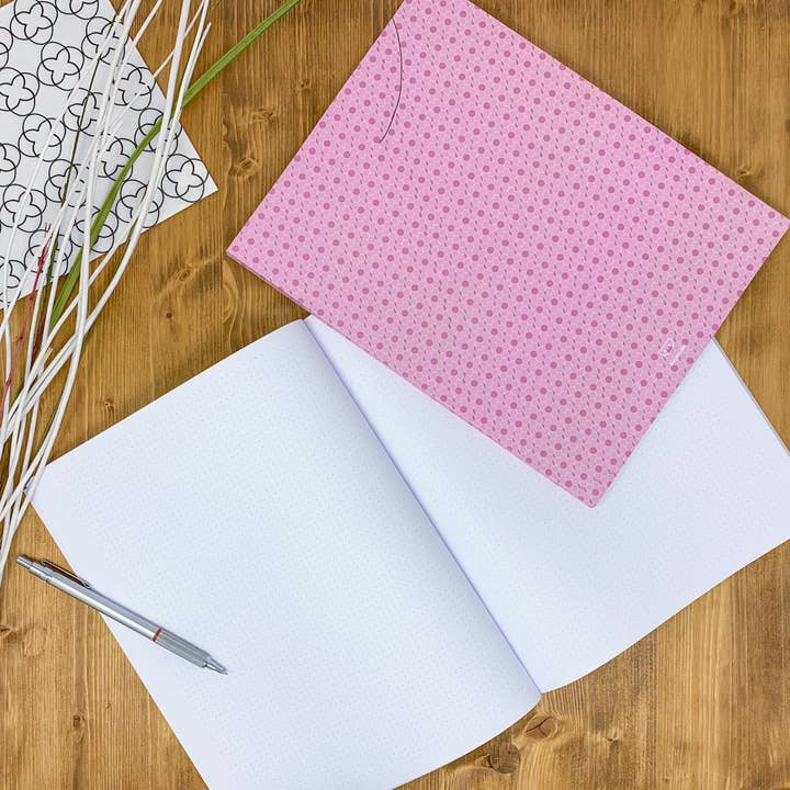 PepMelon - Wholesale Notebook - Dotted notebook, 108 page, soft touch cover, A4/A5/A5 pad, 24 color drop and tile pattern, black, blue, red, green, purple59