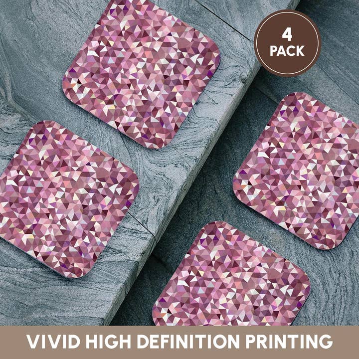 3dRose - Wholesale Coasters - 3dRose, Modern Pink Polygon Pattern, Coaster12