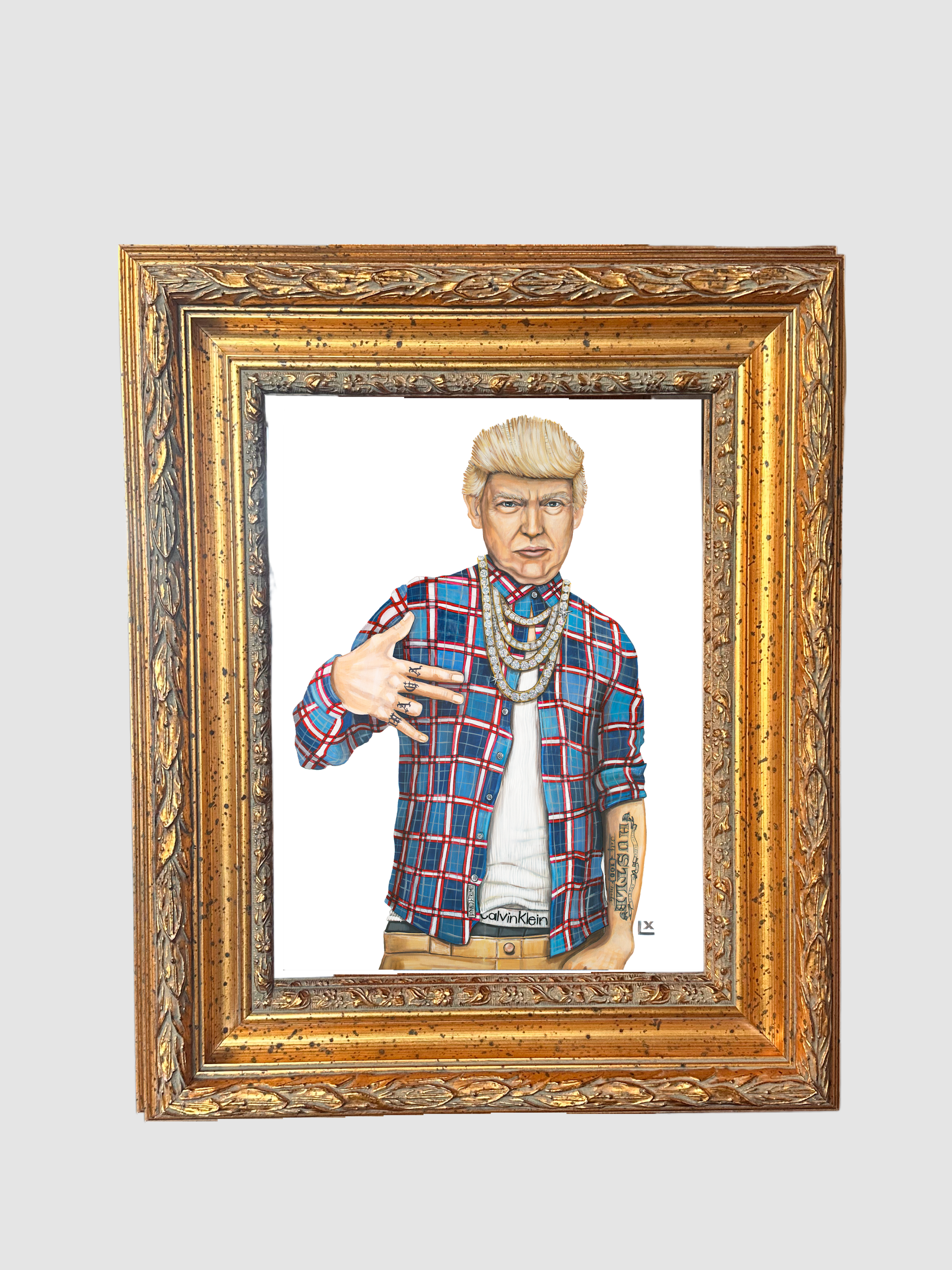 LX Artworks – Impressão artística por atacado – Make America Gangster (Trump) Impressão em tela3