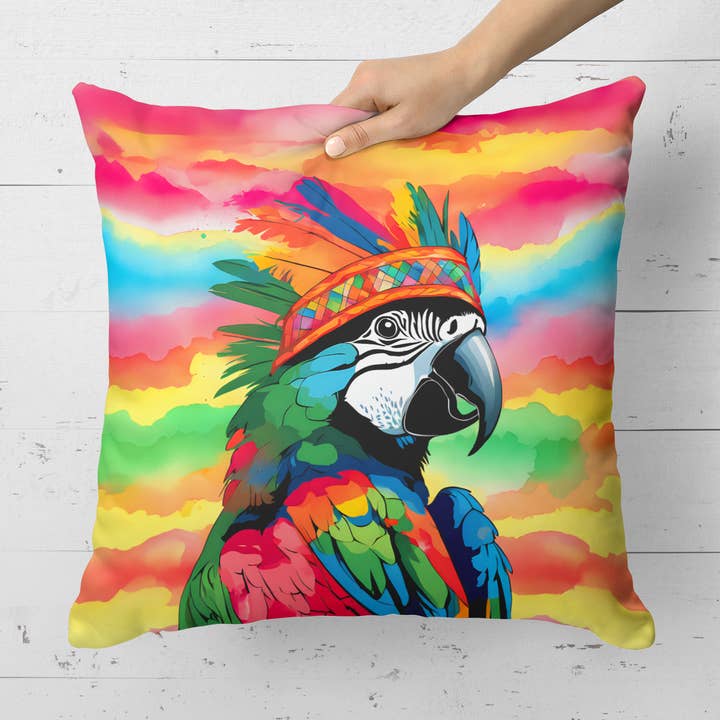 Hippie Animal Papegaai Kussen 18x18 DAC4018 voor wholesale door Caroline's Treasures