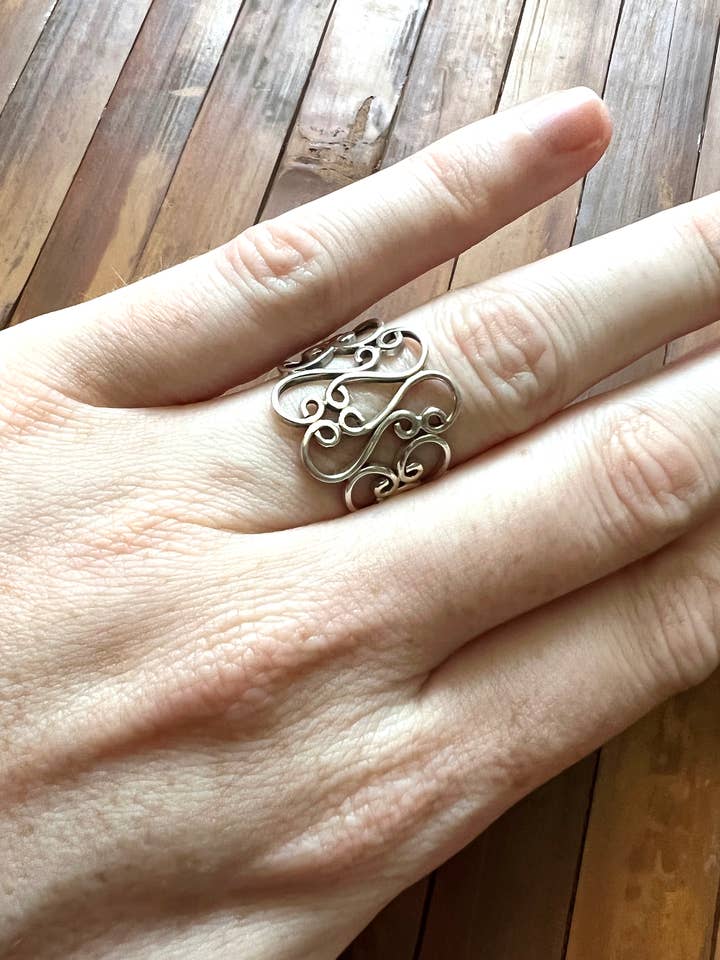 Anel de prata esterlina | Fairycore Spiral Vine Ornate por atacado de Ragavon