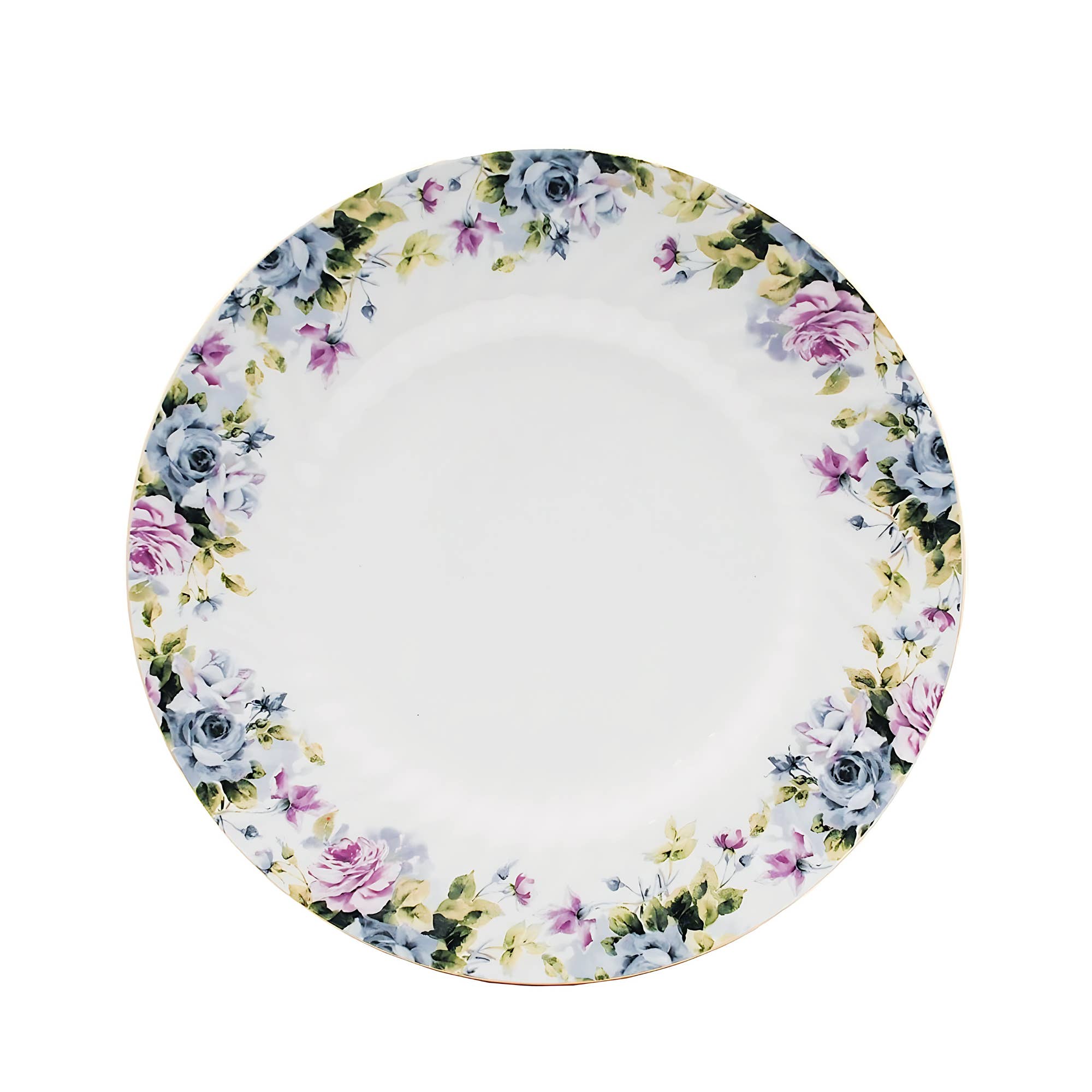 Lynns - Wholesale Dinner Plate - *Floral 7½-Inch Porcelain Dessert Plate with Rippled Swirls5