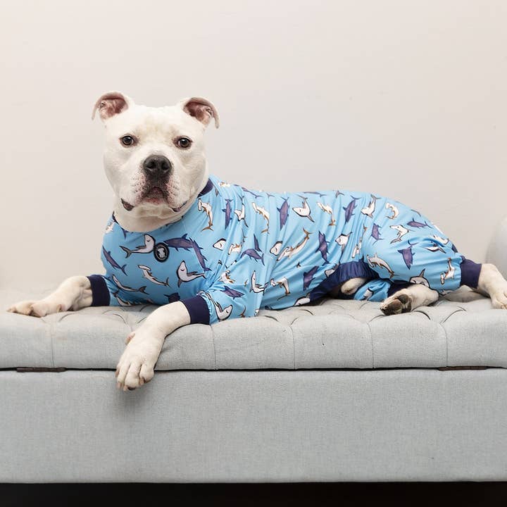 'Smilin' Sharkies' Pit bull Pajamas for wholesale by Pittie Clothing Co.