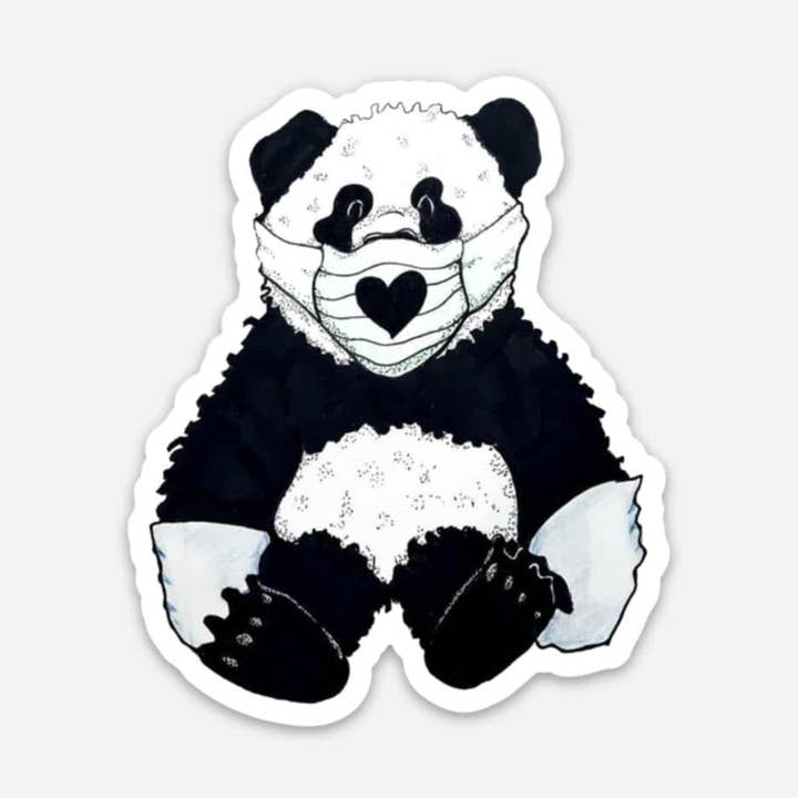 Autocollant en vinyle découpé « Panda-mic Bear » pour la vente par PinkPolish Design