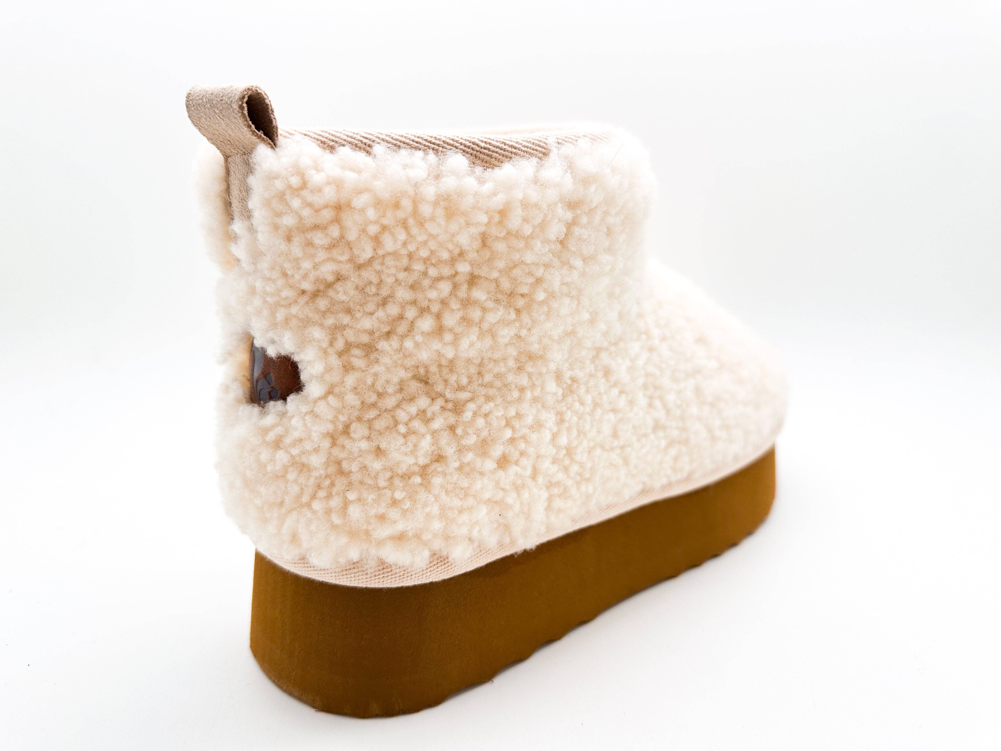 thies 1856 ® Platform Shearling Shorty Boots beige for wholesale on Faire3