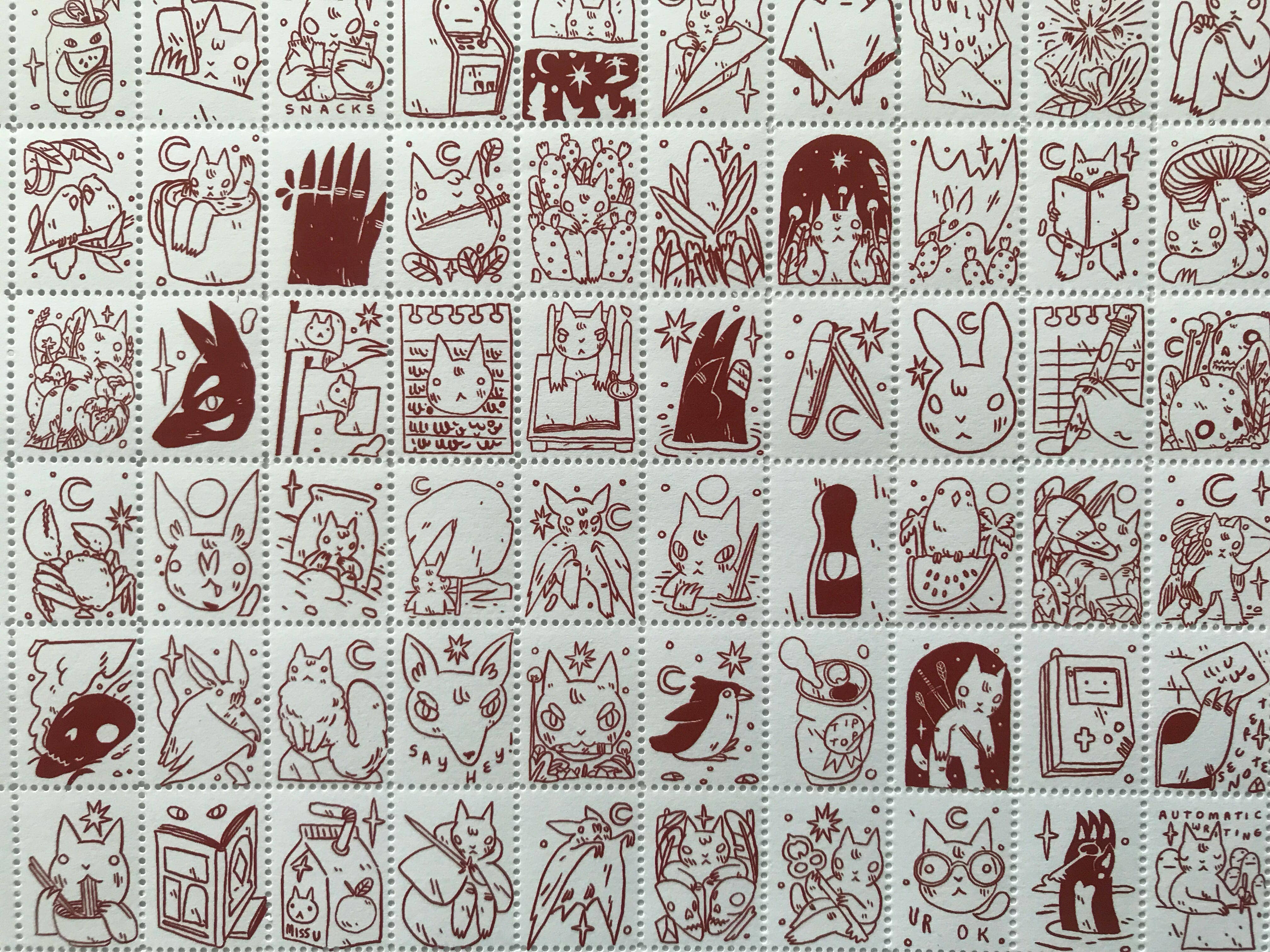 The Portland Stamp Company - Wholesale Rubber/Decorative Stamp - Creatures by Deth P. Sun - Lick & Stick Stamps5